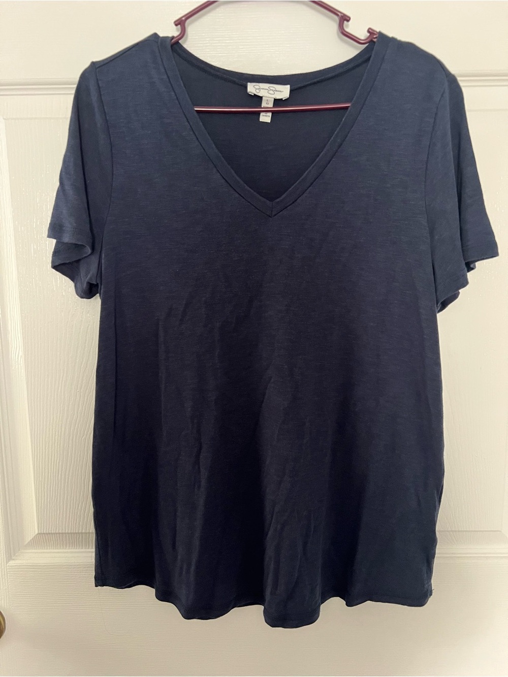 Jessica Simpson Navy V-Neck Short Sleeve Tee